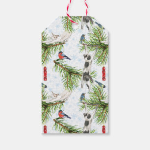 Weihnachtskitten mit Vögeln Geschenkanhänger