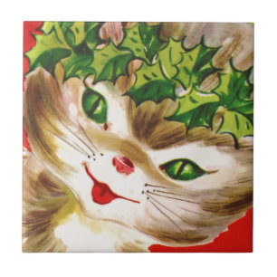 Weihnachtskitty Fliese