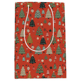 Weihnachtsklänge-Rote Geschenktasche Mittlere Geschenktüte