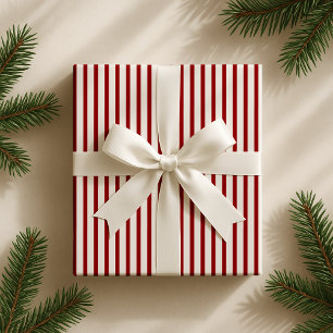 Weihnachtsklassiker rot/cremefarben gestreift geschenkpapier