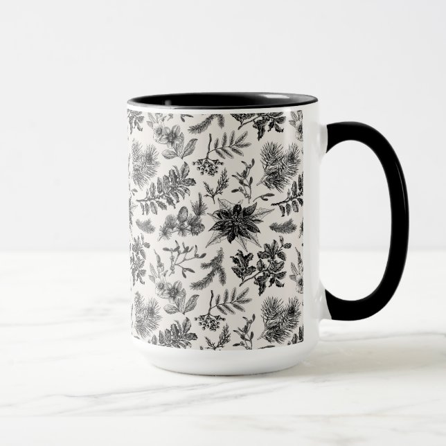 Weihnachtsklassisches Vintages Muster Tasse (Rechts)