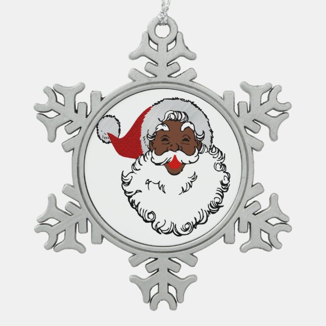 Weihnachtsklässler Schneeflocken Zinn-Ornament (Vorderseite)