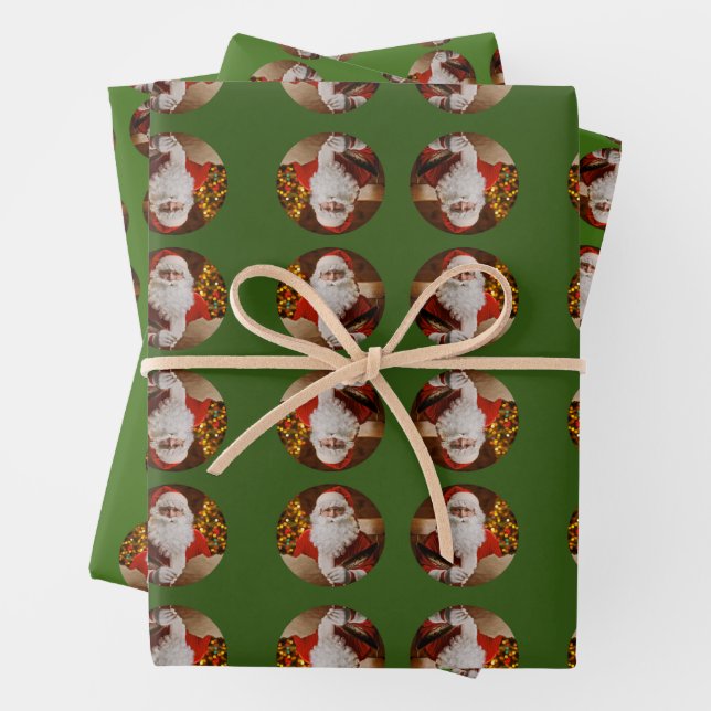 Weihnachtsklaus Happy Holidays Weihnachtsmuster Geschenkpapier Set (Beispiel)