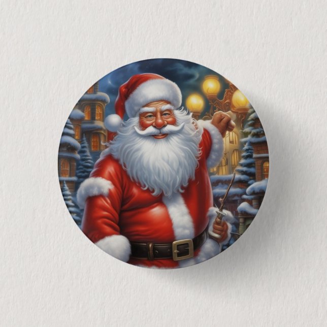 Weihnachtsklauseln Frohe Weihnachten - Neues Jahr Button (Vorderseite)