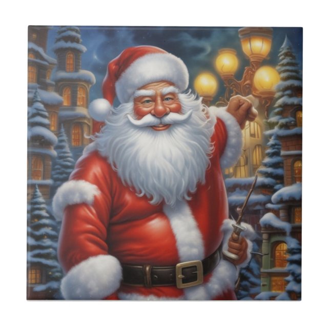 Weihnachtsklauseln Frohe Weihnachten - Neues Jahr Fliese (Vorderseite)