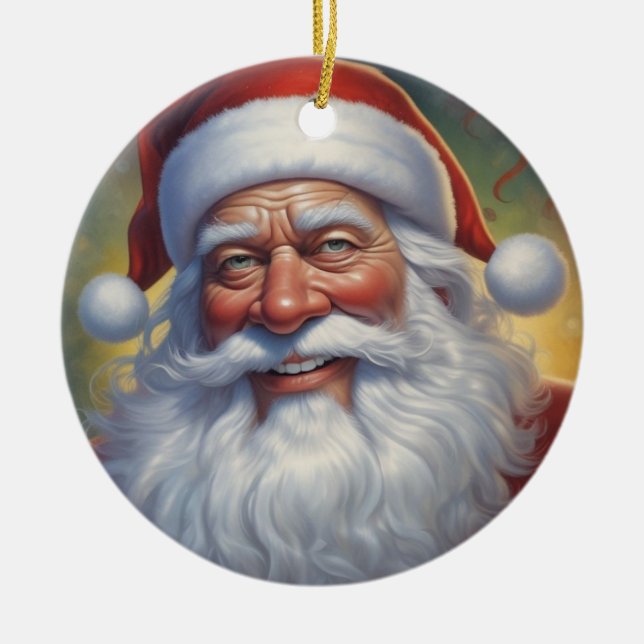 Weihnachtsklauseln Frohe Weihnachten - Neues Jahr Keramik Ornament (Vorne)