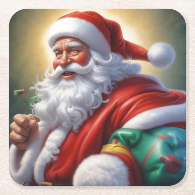 Weihnachtsklauseln Frohe Weihnachten - Neues Jahr Rechteckiger Pappuntersetzer (Vorderseite)