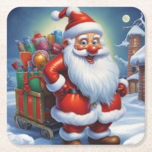 Weihnachtsklauseln Frohe Weihnachten - Neues Jahr Rechteckiger Pappuntersetzer