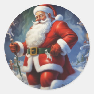 Weihnachtsklauseln Frohe Weihnachten - Neues Jahr Runder Aufkleber