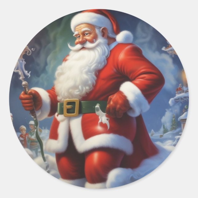 Weihnachtsklauseln Frohe Weihnachten - Neues Jahr Runder Aufkleber (Vorderseite)