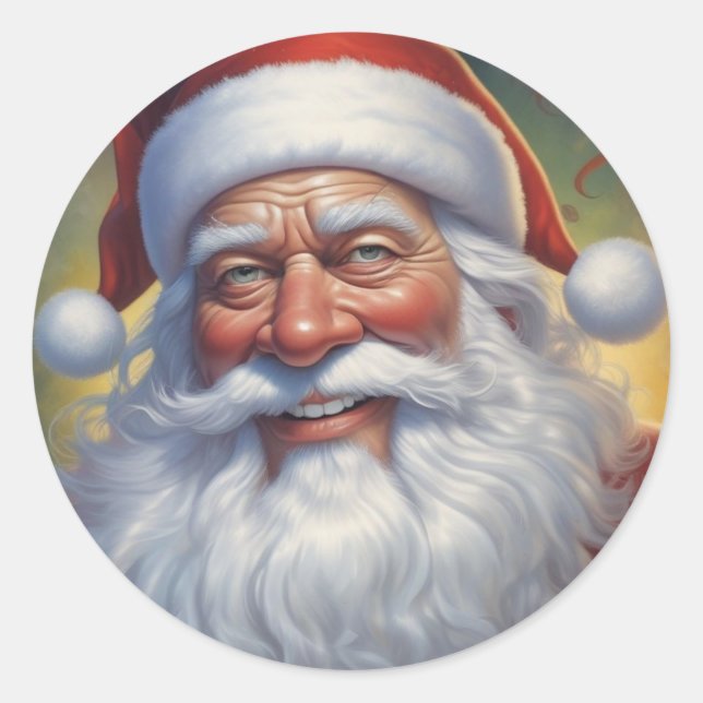 Weihnachtsklauseln Frohe Weihnachten - Neues Jahr Runder Aufkleber (Vorderseite)