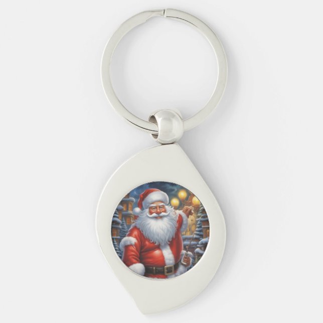 Weihnachtsklauseln Frohe Weihnachten - Neues Jahr Schlüsselanhänger (Vorderseite)