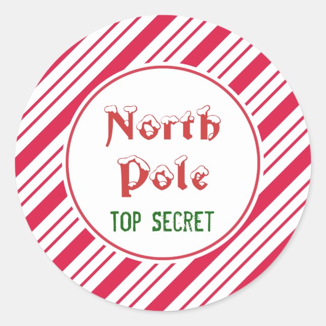 Weihnachtskleber für Nordpol Runder Aufkleber (Vorderseite)