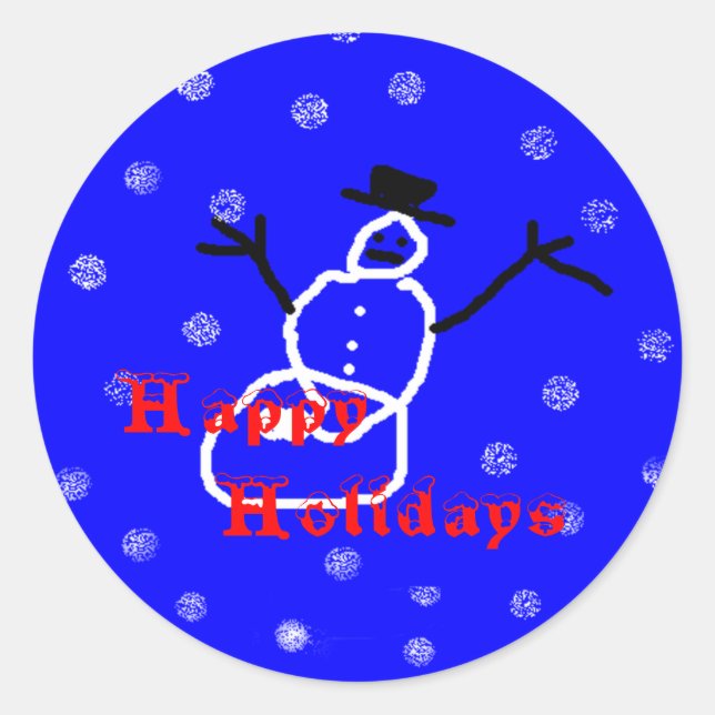 Weihnachtskleber für Snowman Holiday Runder Aufkleber (Vorderseite)