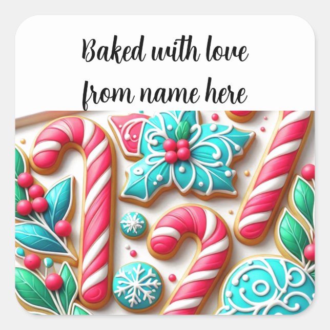 Weihnachtskleber für Zuckerrüben Quadratischer Aufkleber (Vorderseite)