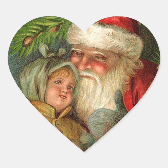 Weihnachtskleber Herz-Aufkleber (Vorderseite)