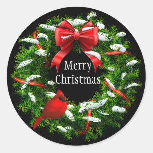 Weihnachtskleber-Kranz Runder Aufkleber