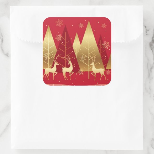 Weihnachtskleber Quadratischer Aufkleber (Tasche)