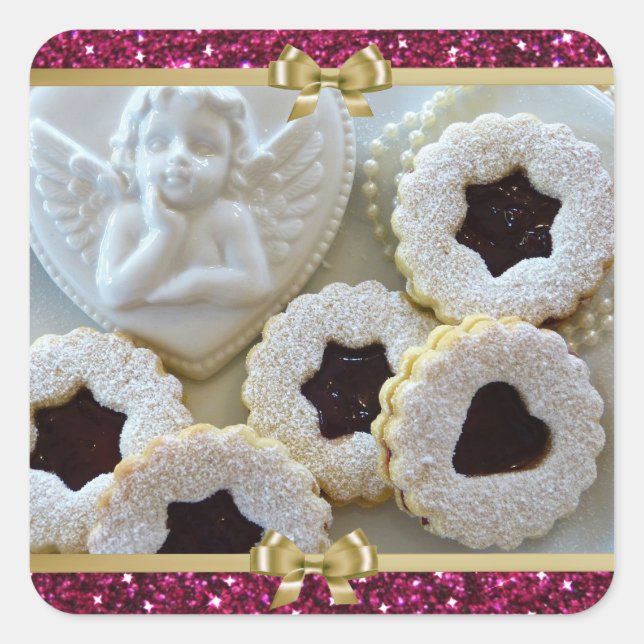 Weihnachtskleber Quadratischer Aufkleber (Vorderseite)