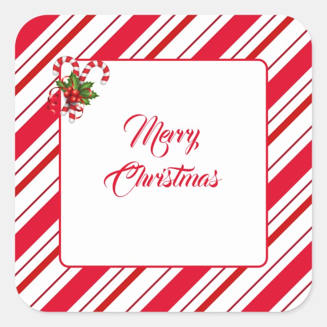Weihnachtskleber Quadratischer Aufkleber (Vorderseite)