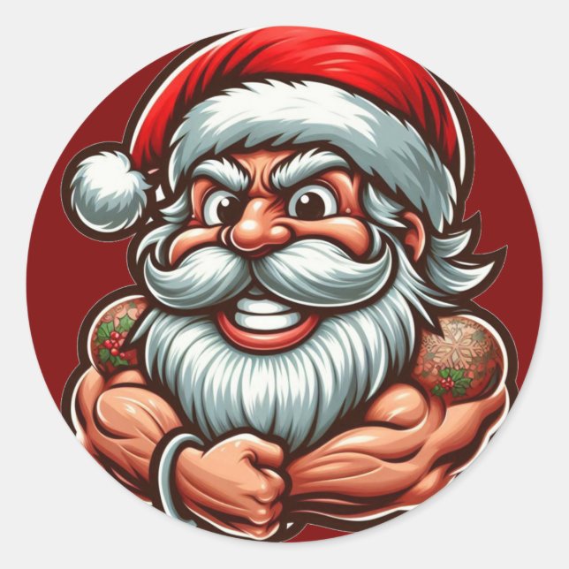 Weihnachtskleber Runder Aufkleber (Vorderseite)