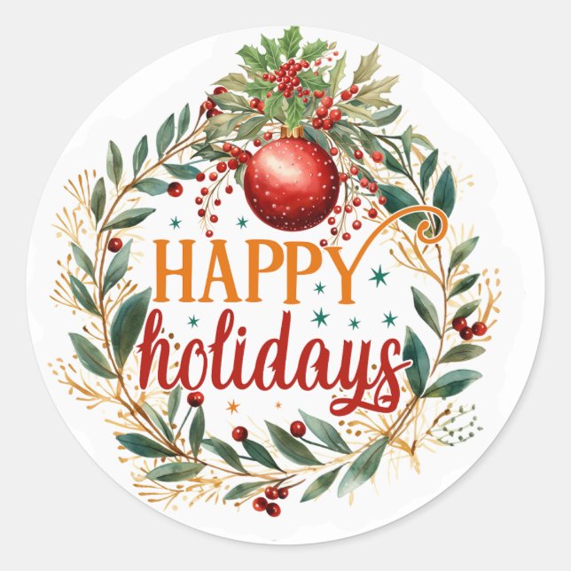 Weihnachtskleber Runder Aufkleber (Vorderseite)