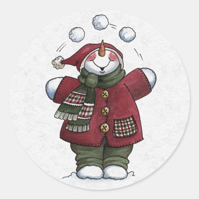 Weihnachtskleber Runder Aufkleber (Vorderseite)