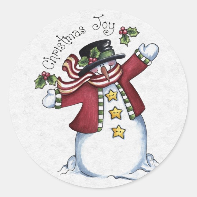 Weihnachtskleber Runder Aufkleber (Vorderseite)