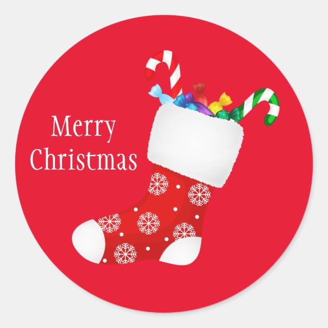 Weihnachtskleber Runder Aufkleber (Vorderseite)