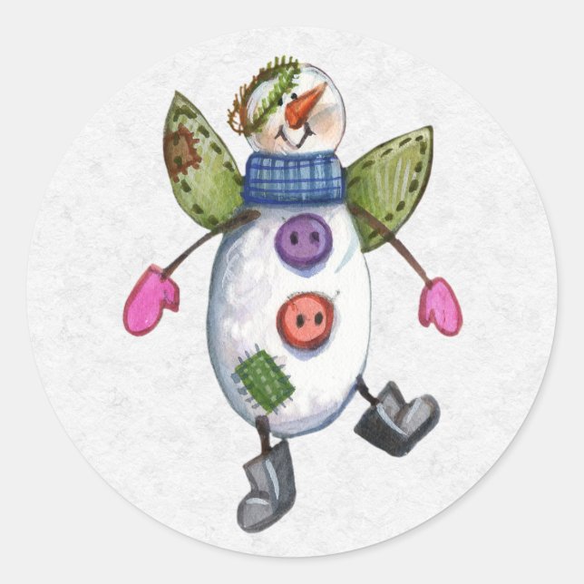 Weihnachtskleber Runder Aufkleber (Vorderseite)