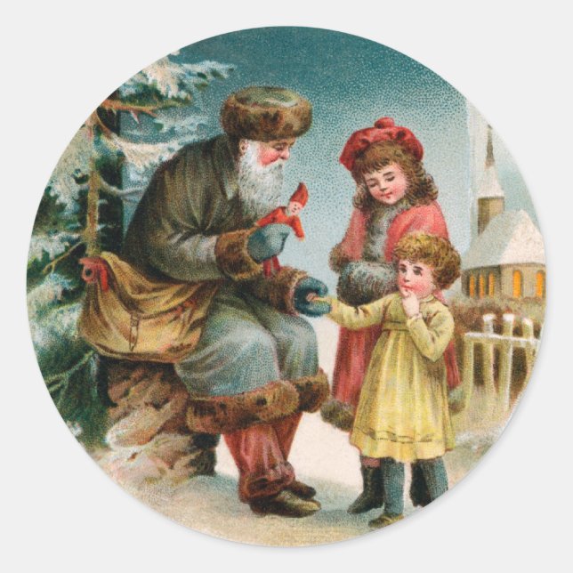 Weihnachtskleber Runder Aufkleber (Vorderseite)