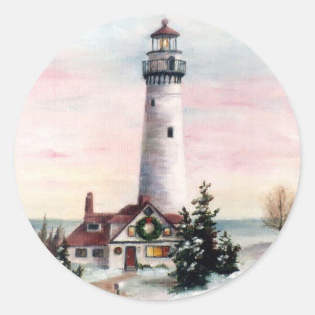 Weihnachtskleber Runder Aufkleber (Vorderseite)