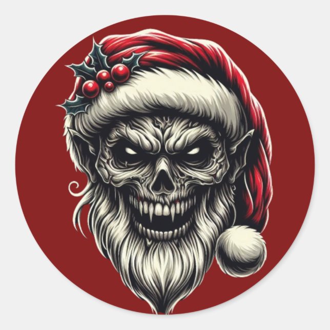 Weihnachtskleber Runder Aufkleber (Vorderseite)