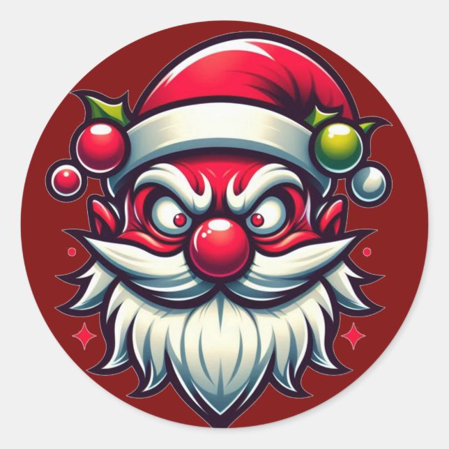 Weihnachtskleber Runder Aufkleber (Vorderseite)