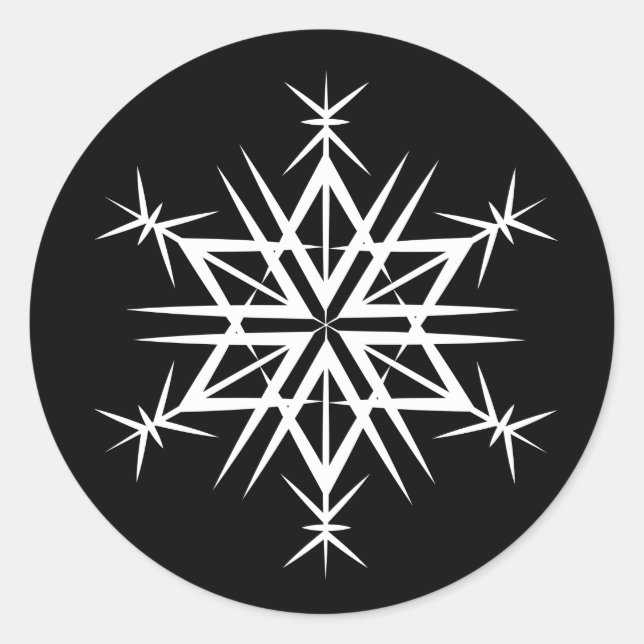Weihnachtskleber-Snowflake Runder Aufkleber (Vorderseite)