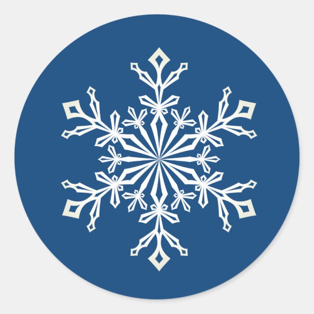 Weihnachtskleber-Snowflake Runder Aufkleber (Vorderseite)