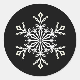 Weihnachtskleber-Snowflake Runder Aufkleber