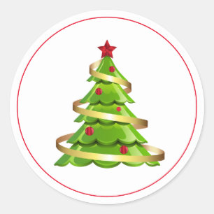 Weihnachtskleber Weihnachtsbaum Runder Aufkleber