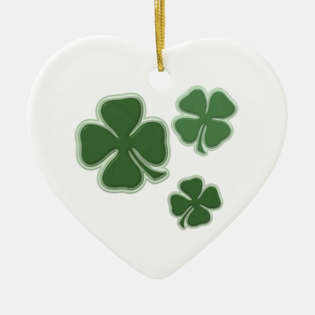 WeihnachtsKleeblätter Keramikornament (Vorne)