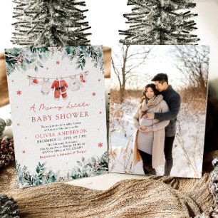 Weihnachtskleidung eine lustige kleine Babydusche Einladung