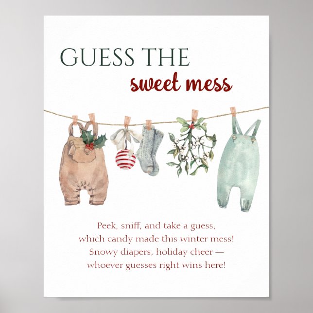 Weihnachtskleidung Errate das süße Durcheinander Poster (Vorne)