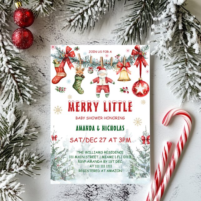 Weihnachtskleidung Kinderdusche Einladung (Von Creator hochgeladen)