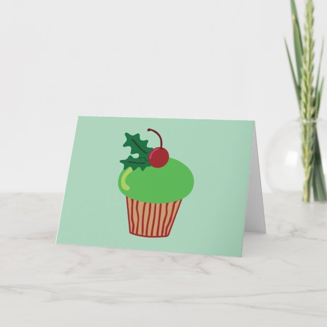 Weihnachtskleiner kuchen feiertagskarte (Vorderseite)