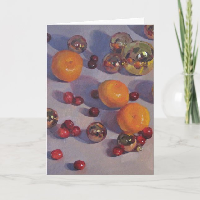 "Weihnachtsklementinen-" Weihnachtskunst-Karte Feiertagskarte (Vorderseite)