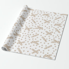 Weihnachtsknacker Gold Toile Geschenkpapier