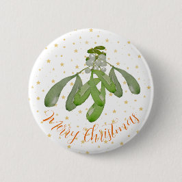 Weihnachtsknopf Original Wasserfarbe Mistletoe Button