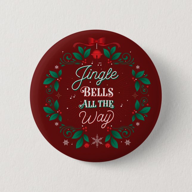 Weihnachtsknopf Pinback Klingel-Bell vollständig Button (Vorderseite)