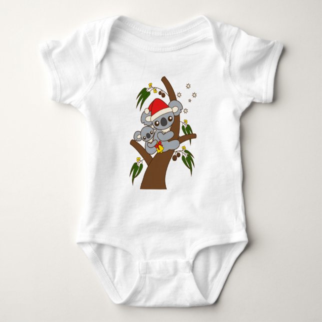 Weihnachtskoala Baby Strampler (Vorderseite)