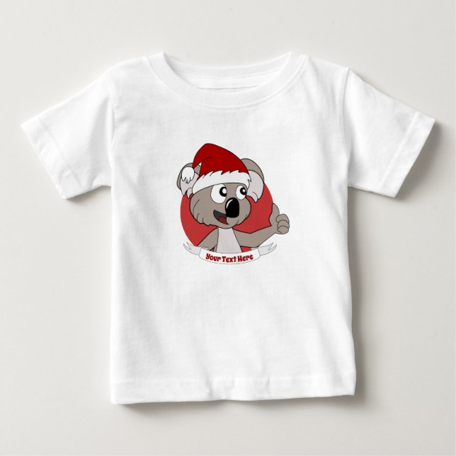 Weihnachtskoala-Cartoon Baby T-shirt (Vorderseite)