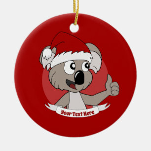 Weihnachtskoala-Cartoon Keramik Ornament